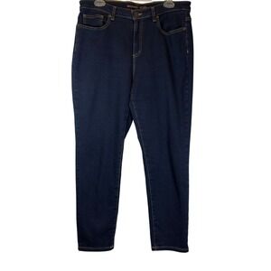MICHAEL KORS Dark Wash Denim Jeans Womens Size 14 Stretch Cropped Skinny Classic